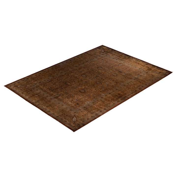 Brown Overdyed Wool Rug - 10'1" x 13'10"