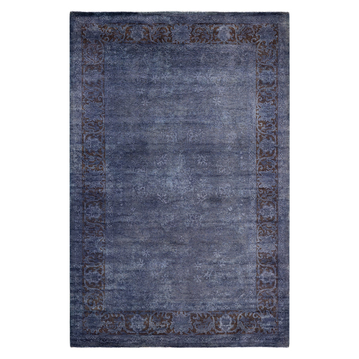 Grey Overdyed Wool Rug - 4'2" x 6'4"