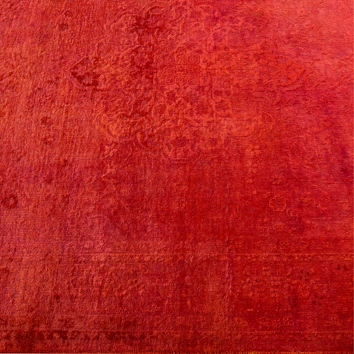 Orange Overdyed Wool Rug - 4' x 6'4"