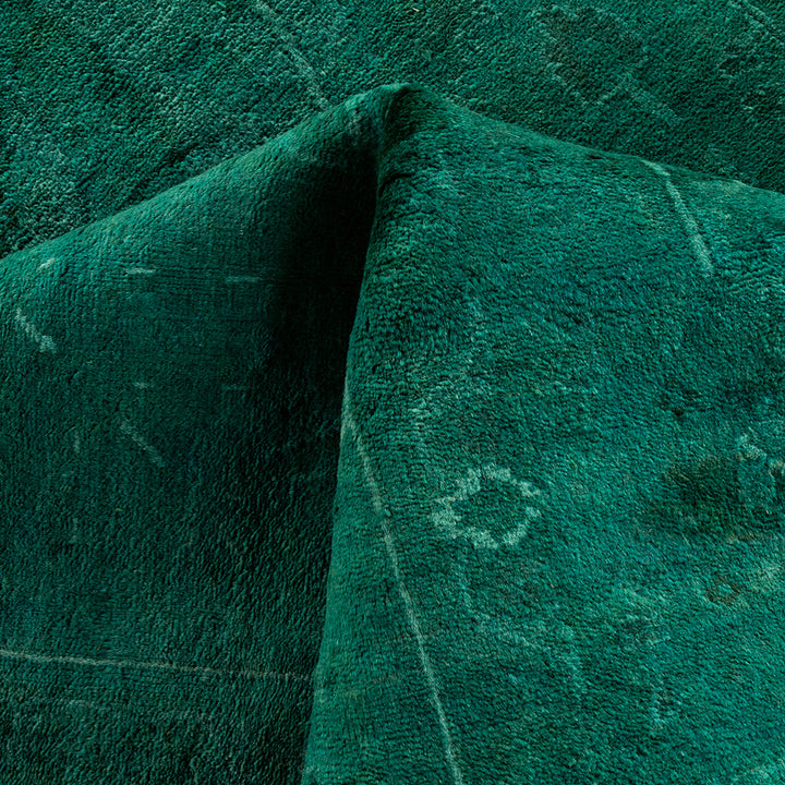 Green Overdyed Wool Rug - 10'1" x 13'10"