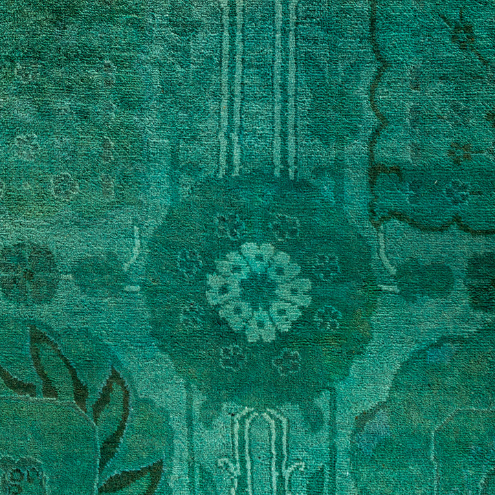 Green Overdyed Wool Rug - 10'1" x 13'10"