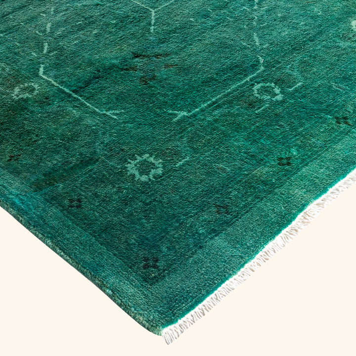Green Overdyed Wool Rug - 10'1" x 13'10"