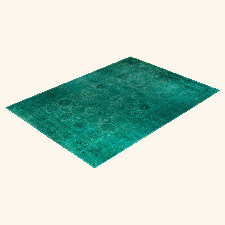 Green Overdyed Wool Rug - 10'1" x 13'10"
