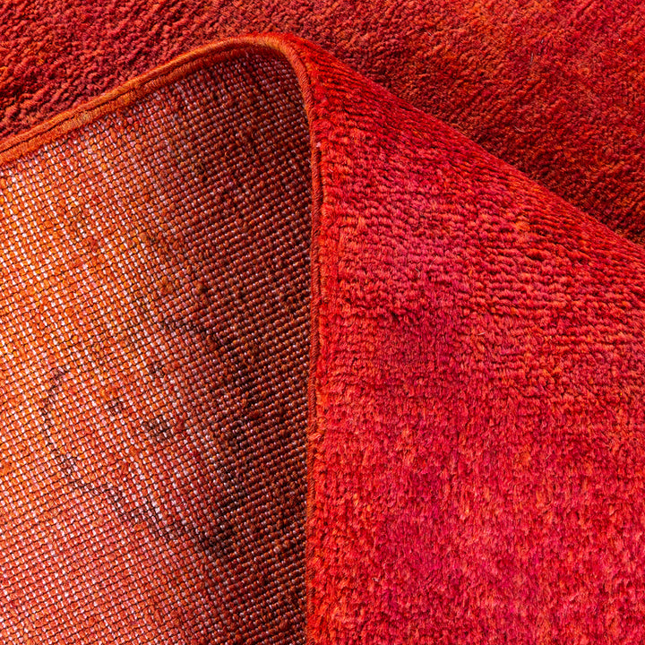 Orange Overdyed Wool Rug - 4'1" x 6'4"