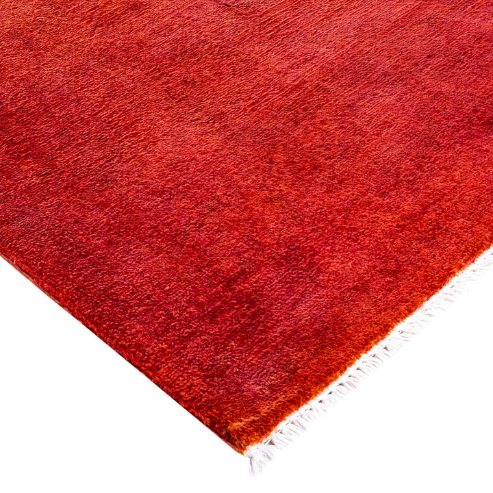 Orange Overdyed Wool Rug - 4'1" x 6'4"