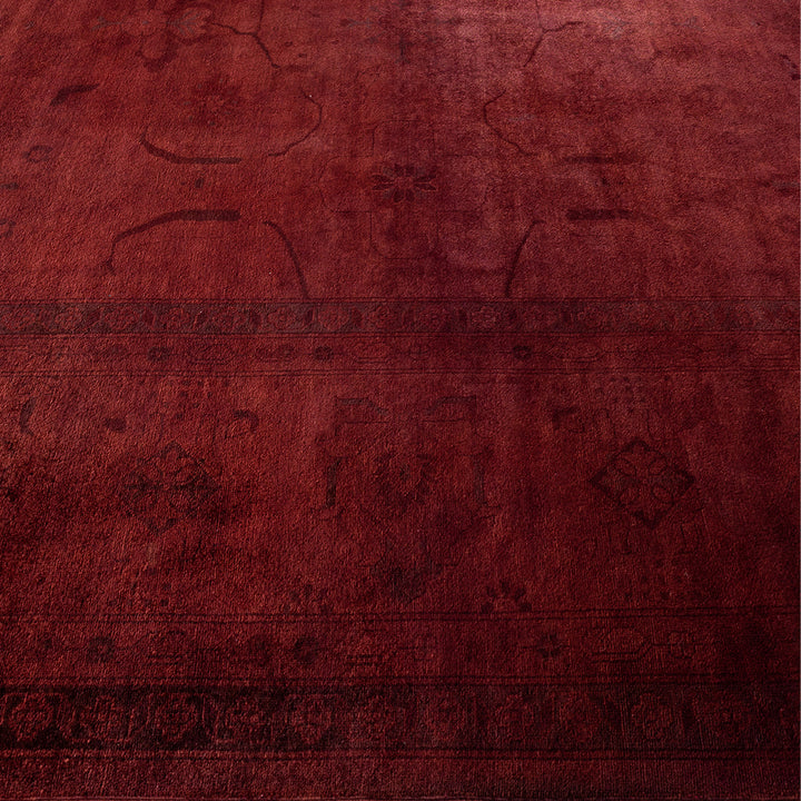 Red Overdyed Wool Rug - 10'1" x 14'1"