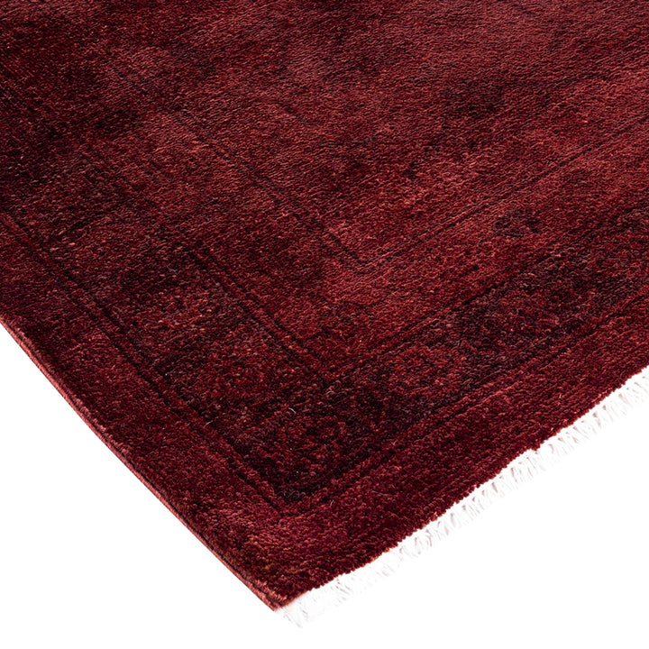 Red Overdyed Wool Rug - 10'1" x 14'1"
