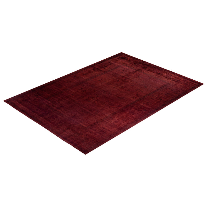 Red Overdyed Wool Rug - 10'1" x 14'1"