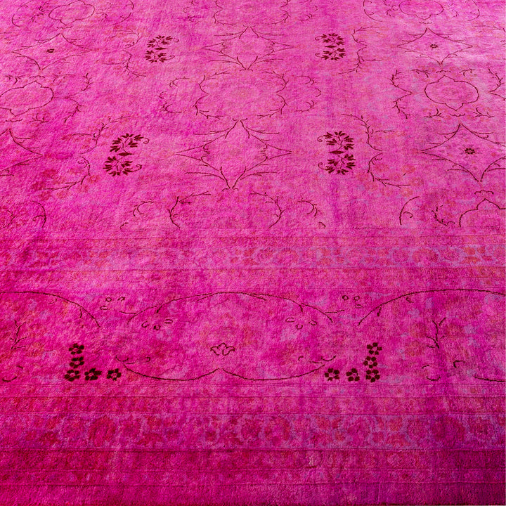 Pink Overdyed Wool Rug - 10'1" x 17'6"