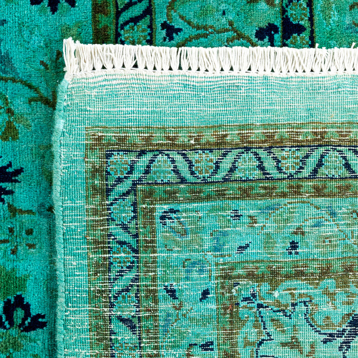 Green Overdyed Wool Rug - 9'10" x 14'3"