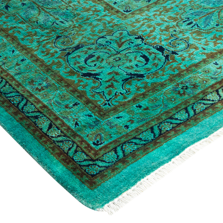 Green Overdyed Wool Rug - 9'10" x 14'3"