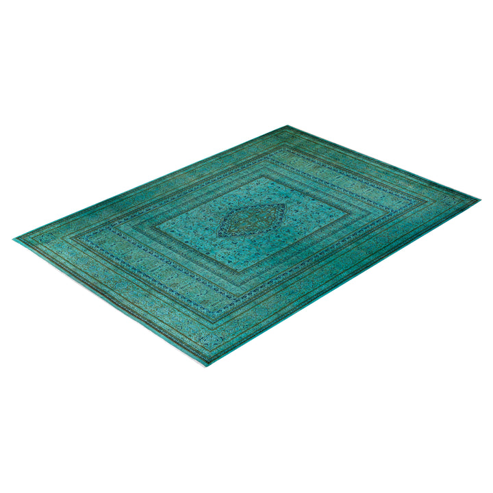 Green Overdyed Wool Rug - 9'10" x 14'3"