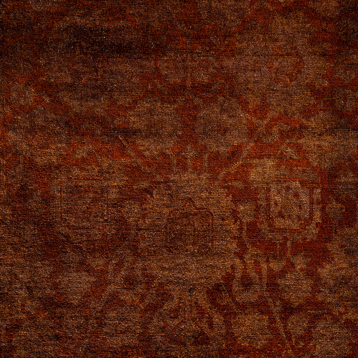 Brown Overdyed Wool Rug - 4'2" x 6'6"