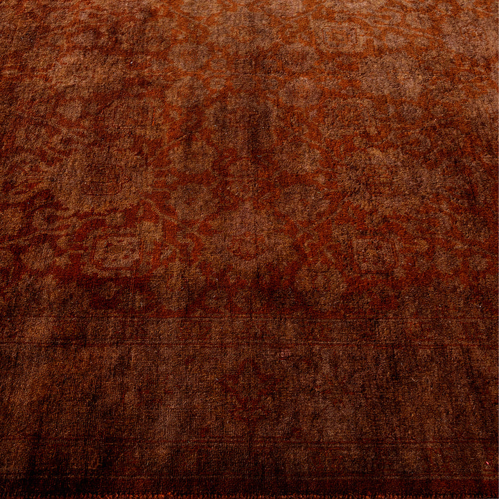 Brown Overdyed Wool Rug - 4'2" x 6'6"