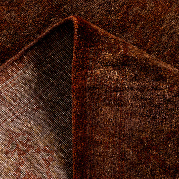 Brown Overdyed Wool Rug - 4'2" x 6'6"