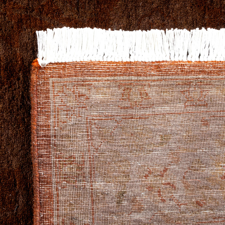 Brown Overdyed Wool Rug - 4'2" x 6'6"