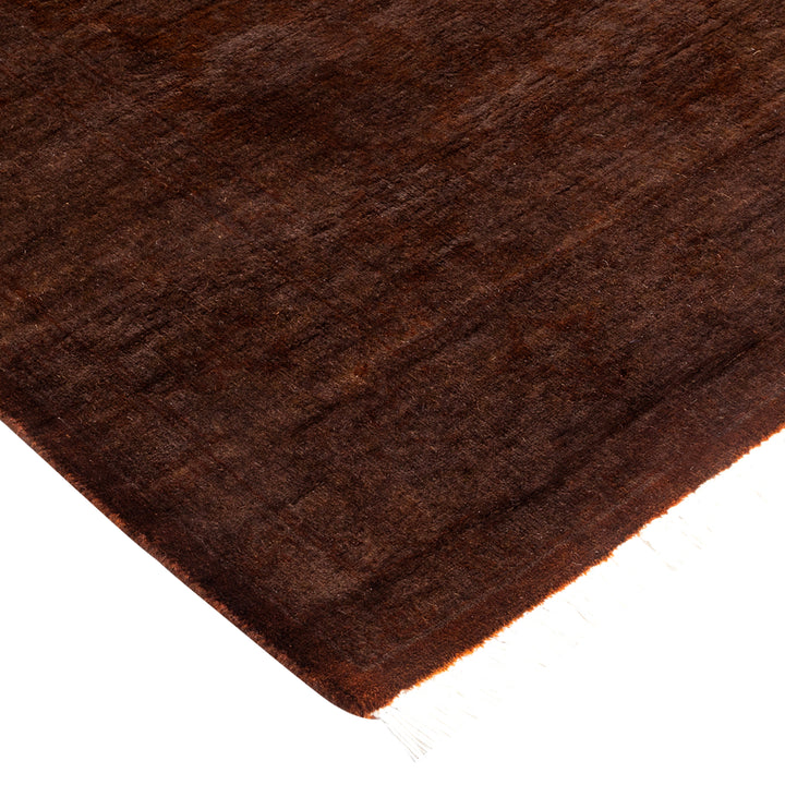Brown Overdyed Wool Rug - 4'2" x 6'6"