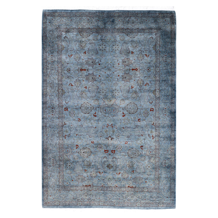 Grey Overdyed Wool Rug - 4'2" x 6'2"