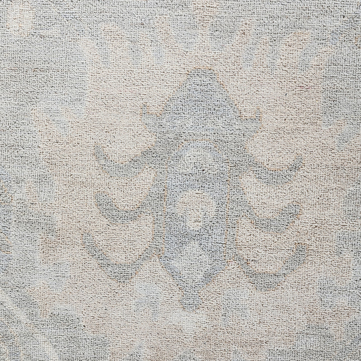 Light Grey Traditional Oushak Wool Rug - 8'9" x 11'10"