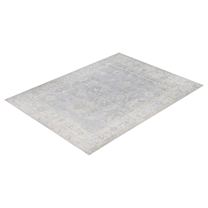Light Grey Traditional Oushak Wool Rug - 8'9" x 11'10"
