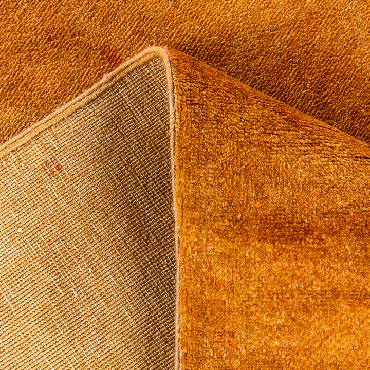 Gold Overdyed Wool Rug - 4'2" x 6'3"