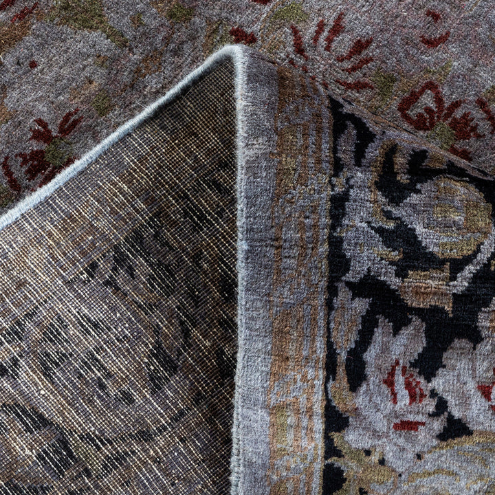 Purple Overdyed Wool Rug - 4'7" x 6'10"