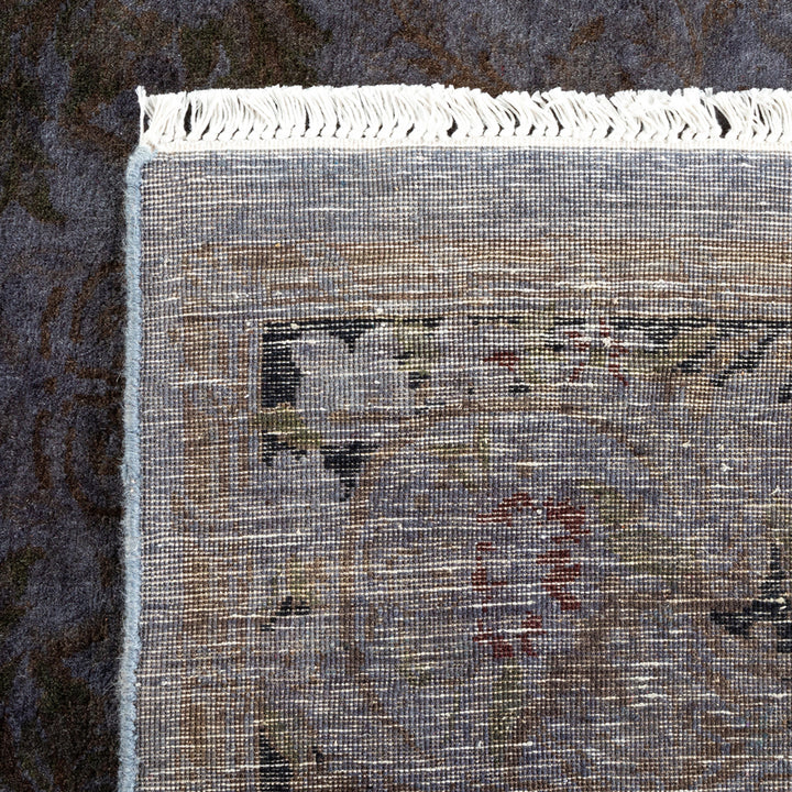 Purple Overdyed Wool Rug - 4'7" x 6'10"