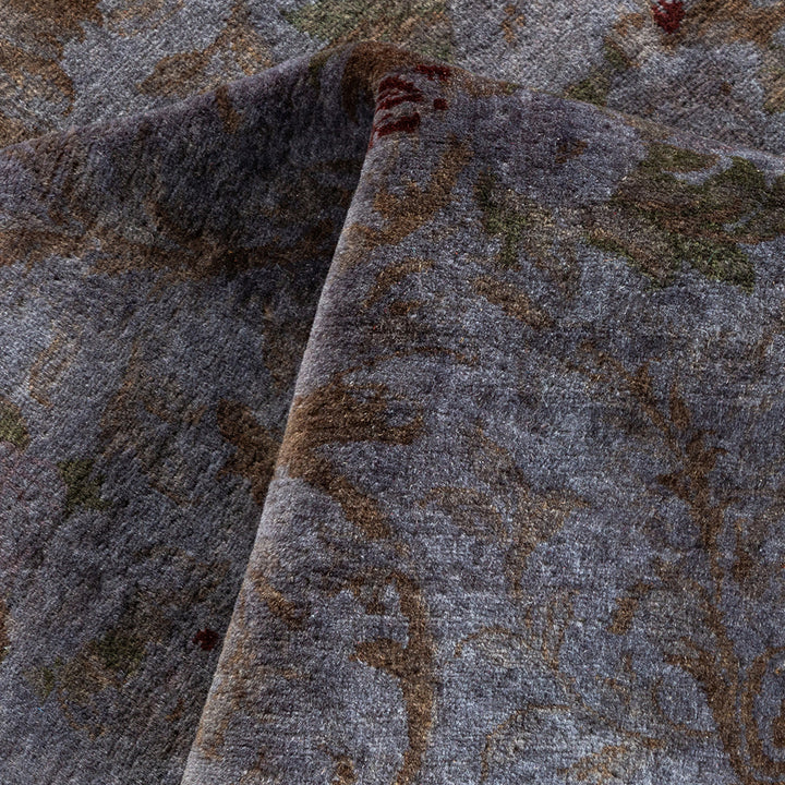 Purple Overdyed Wool Rug - 4'7" x 6'10"