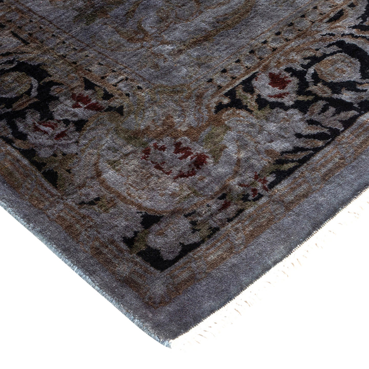 Purple Overdyed Wool Rug - 4'7" x 6'10"