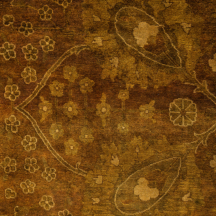 Brown Overdyed Wool Rug - 10' x 13'9"