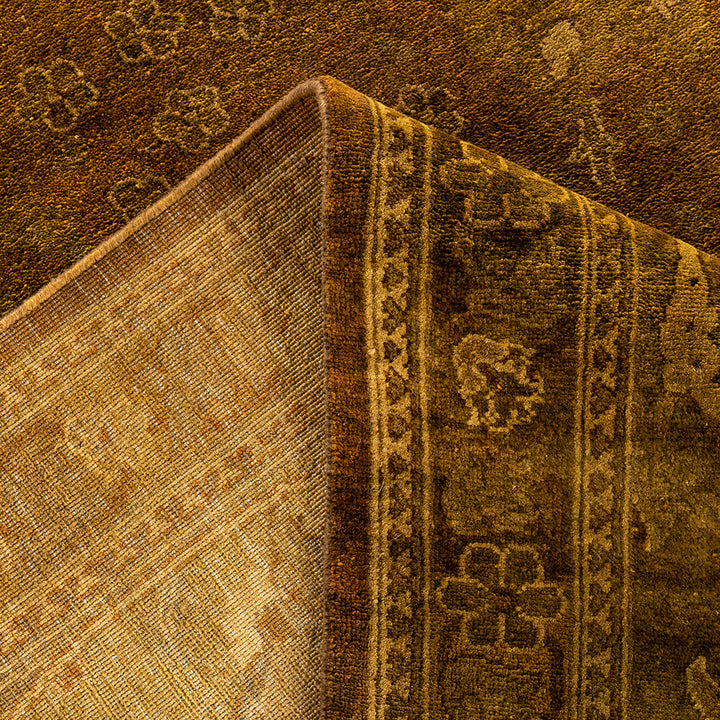 Brown Overdyed Wool Rug - 10' x 13'9"