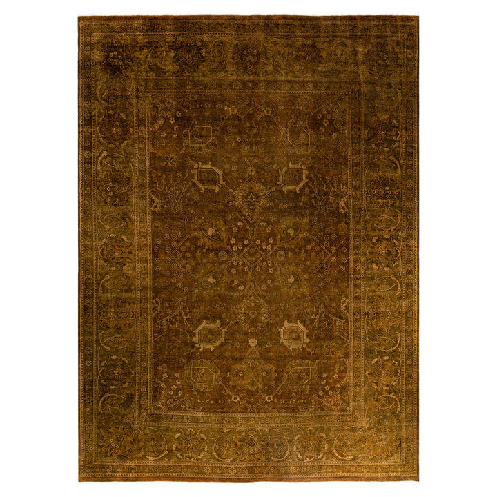 Brown Overdyed Wool Rug - 10' x 13'9"