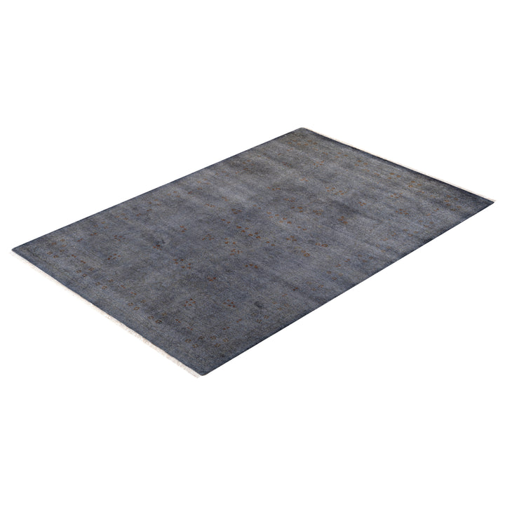 Grey Overdyed Wool Rug - 4'2" x 6'2"