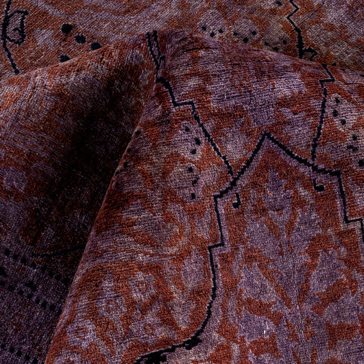 Purple Overdyed Wool Rug - 10'2" x 14'4"