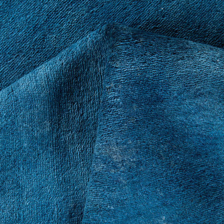 Blue Overdyed Wool Rug - 4'2" x 5'10"