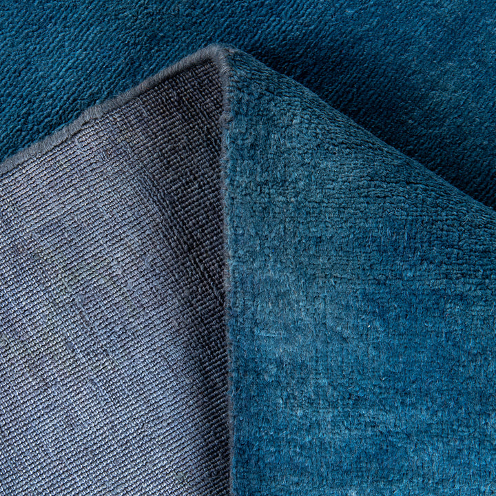 Blue Overdyed Wool Rug - 4'2" x 5'10"