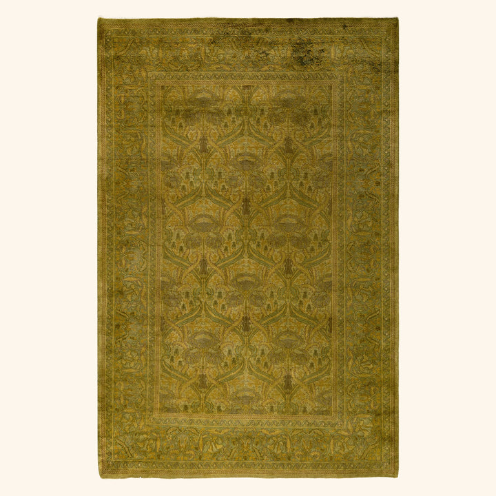 Gold Overdyed Wool Rug - 4'8" x 7'3"