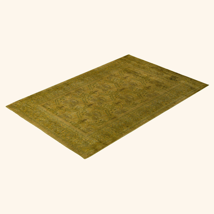 Gold Overdyed Wool Rug - 4'8" x 7'3"