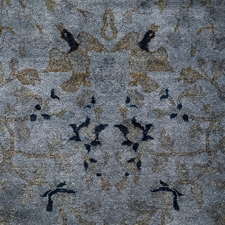 Grey Overdyed Wool Rug - 4'7" x 6'8"
