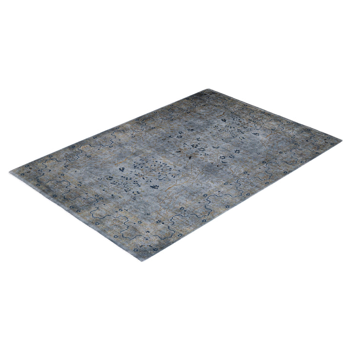 Grey Overdyed Wool Rug - 4'7" x 6'8"