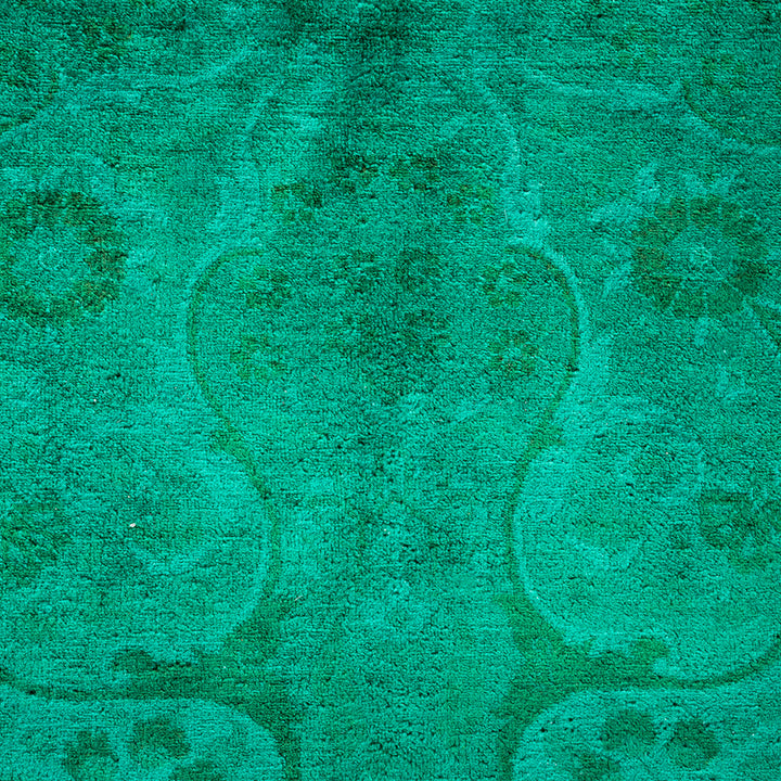 Green Overdyed Wool Rug - 10'2" x 13'4"