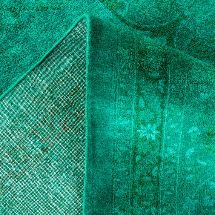 Green Overdyed Wool Rug - 10'2" x 13'4"
