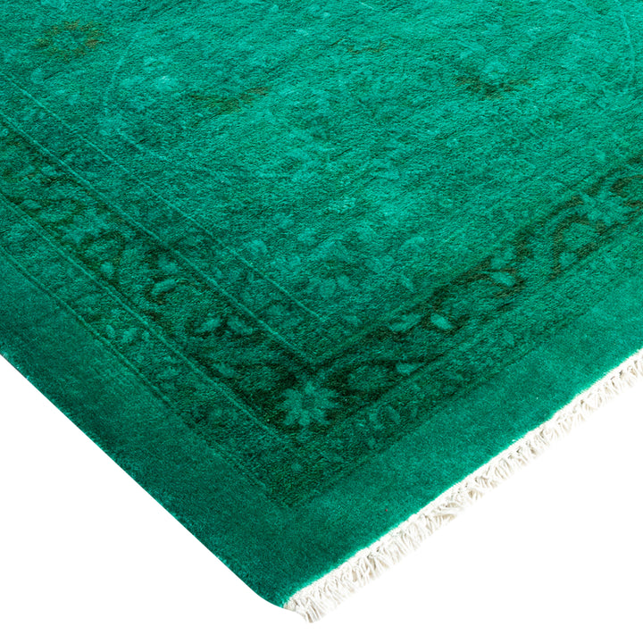 Green Overdyed Wool Rug - 10'2" x 13'4"