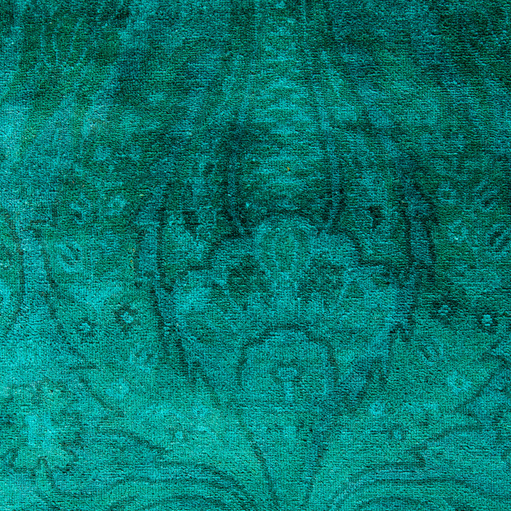 Green Overdyed Wool Rug - 5'3" x 7'10"