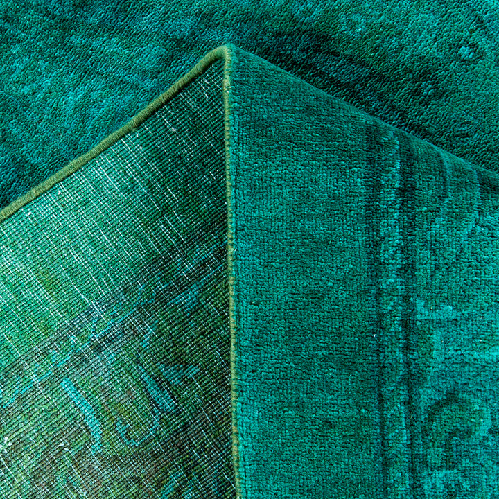 Green Overdyed Wool Rug - 5'3" x 7'10"