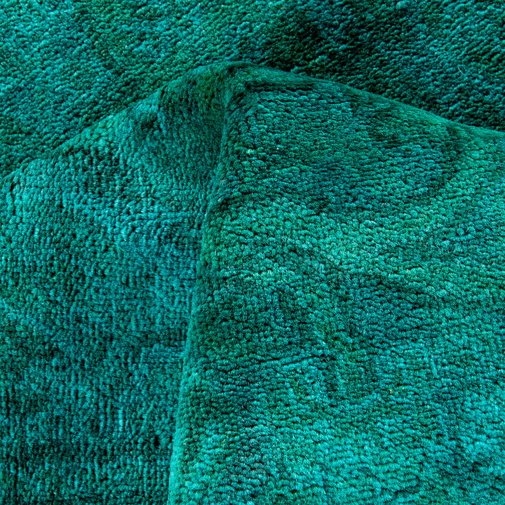 Green Overdyed Wool Rug - 5'3" x 7'10"