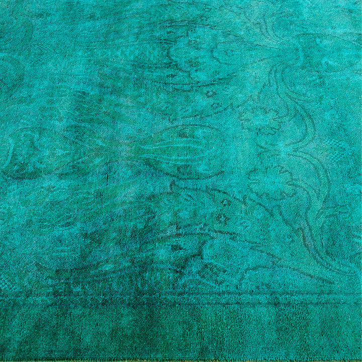 Green Overdyed Wool Rug - 5'3" x 7'10"