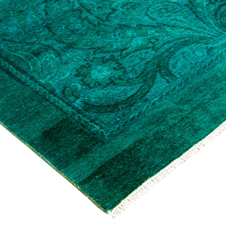 Green Overdyed Wool Rug - 5'3" x 7'10"
