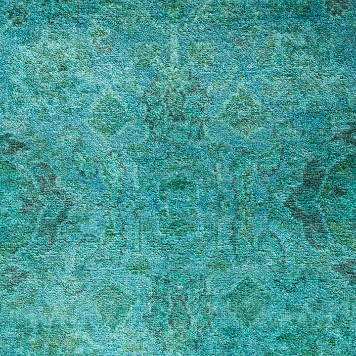 Blue Overdyed Wool Rug - 5'3" x 8'