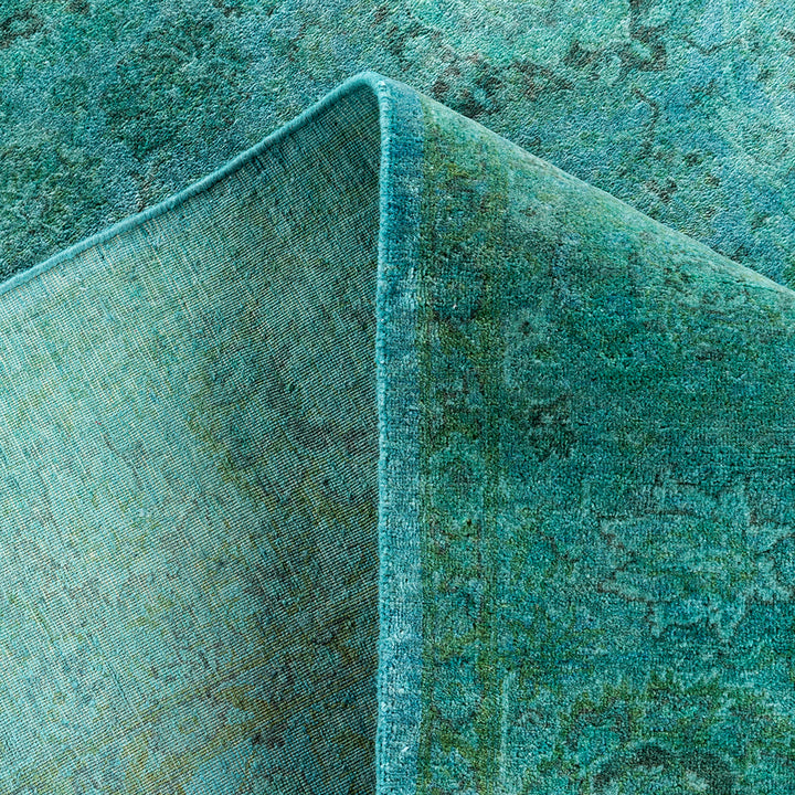 Blue Overdyed Wool Rug - 5'3" x 8'